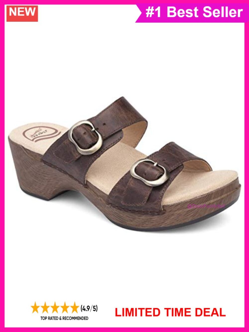 Sophie Slip-On Slide Sandal Vintage Pull Up Adjustable Comfort